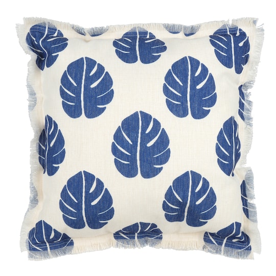 Blue Palm Leaf Throw Pillow by Ashland&#xAE;